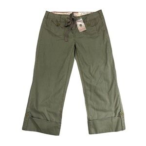 Anthropologie G1 Spring Good Capris Military Green Cropped Pants Size 8 NWT